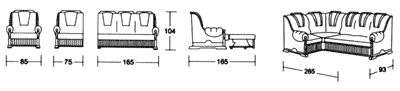 Диван-кровать с угловым креслом, кресло для отдыха, размеры