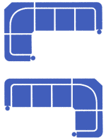 Схема углового дивана-тахты